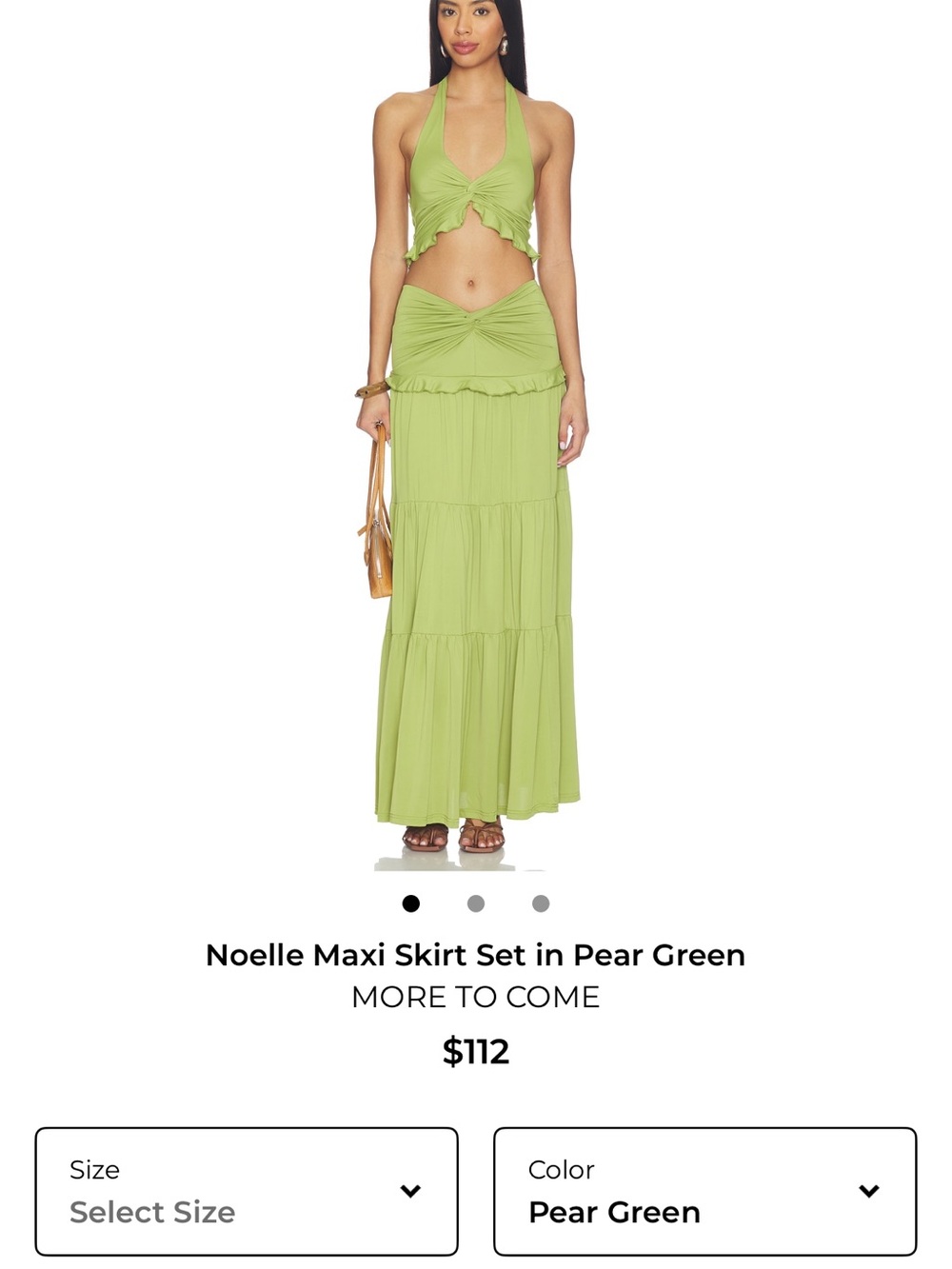 Noelle Pear Green Maxi Skirt - Flowy Tiered Silhouette